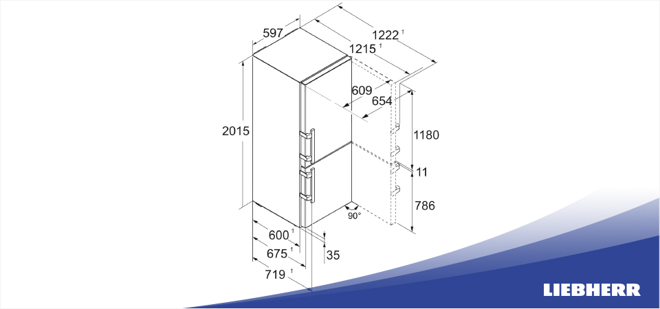 Схема встраивания холодильник Liebherr CNsdd 5753