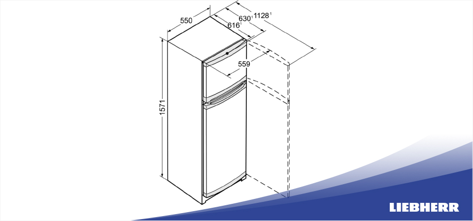 Схема встраивания холодильник Liebherr CT 2931