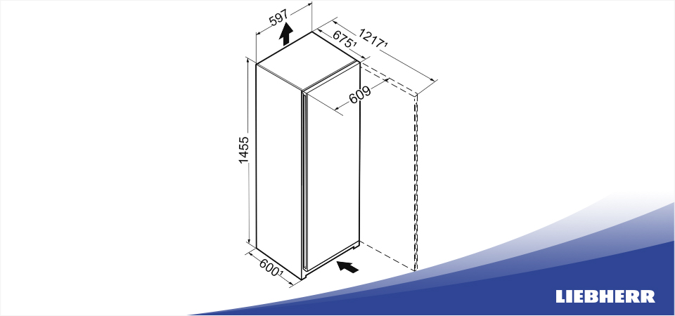 Схема встраивания холодильник Liebherr Rf 4600