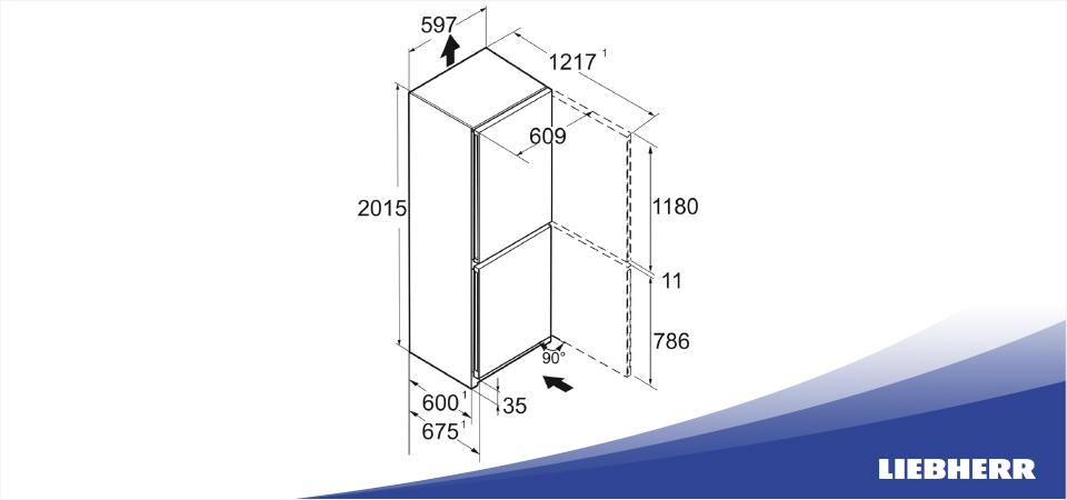 Схема встраивания Холодильник Liebherr CNsfd 5733