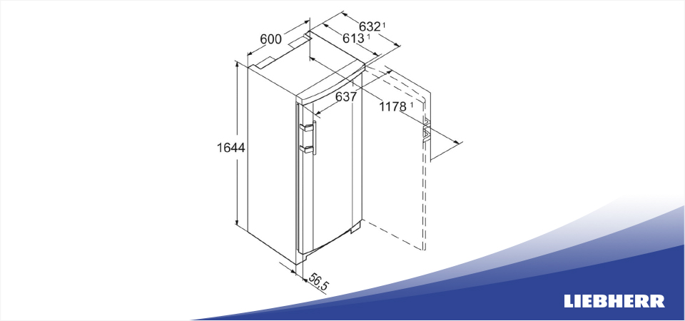 Схема встраивания морозильник Liebherr GP 2733
