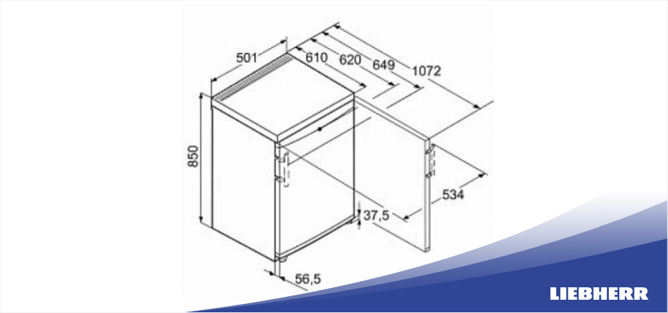 Схема встраивания холодильник Liebherr T 1410