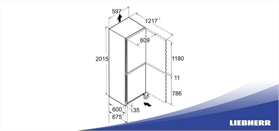 Схема встраивания холодильник Liebherr CNsdd 5723