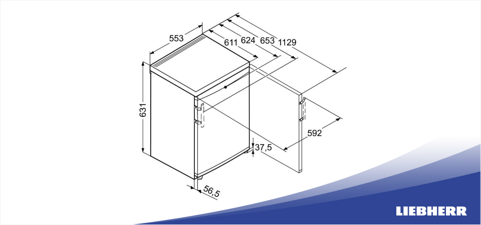 Схема встраивания морозильник Liebherr GX 823