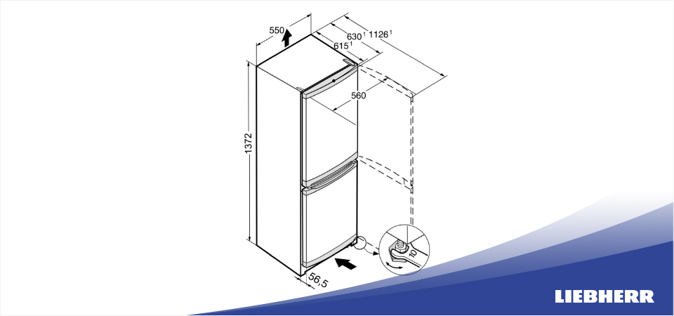 Схема встраивания холодильник Liebherr CU 2331