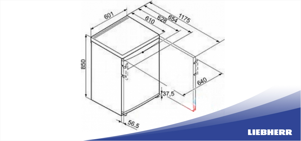 Схема встраивания холодильник Liebherr T 1810