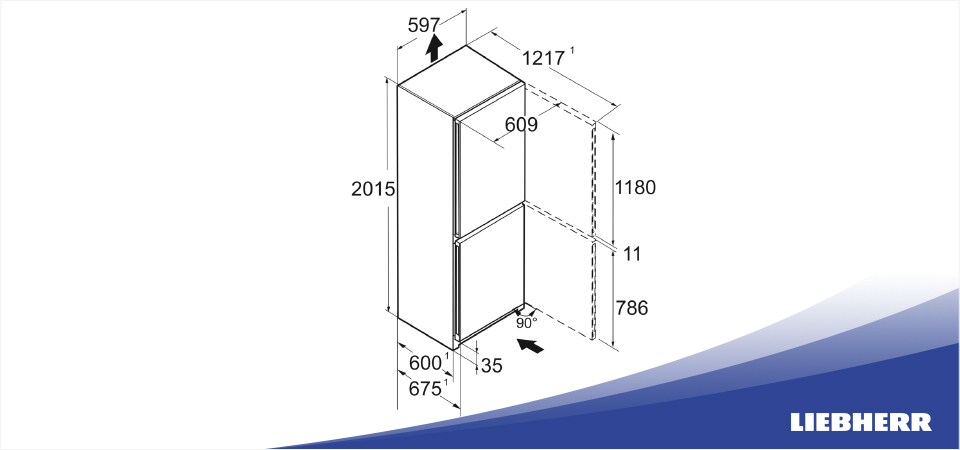 Схема встраивания холодильник Liebherr SRbde 5220