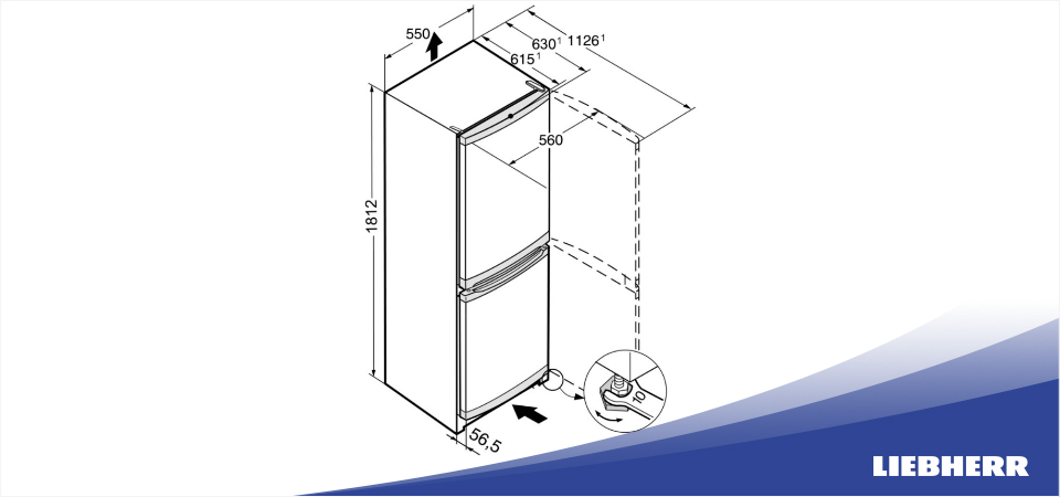 Схема встраивания холодильник Liebherr CU 3331