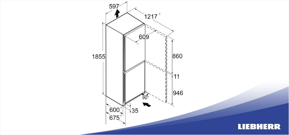 Схема встраивания Холодильник Liebherr CNf 5204